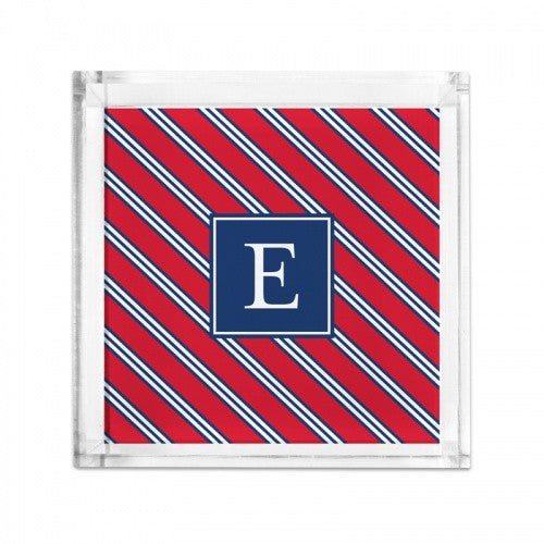 Lucite Tray Petite Repp Tie Red Navy