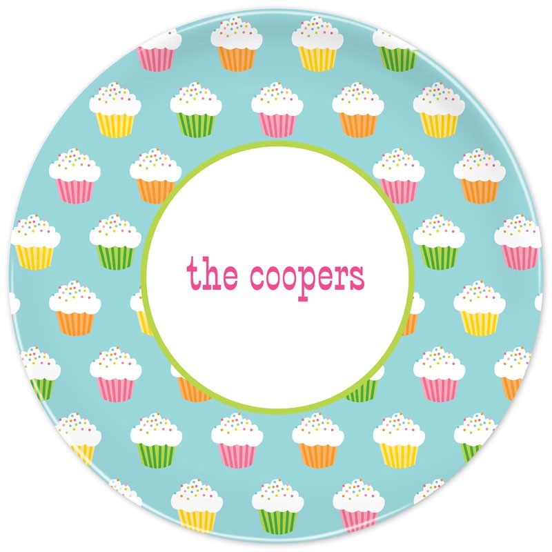boatman geller rainbow cupckaes plate