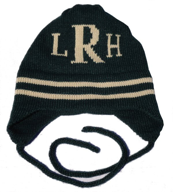 personalized hat with monogram initials with earflaps