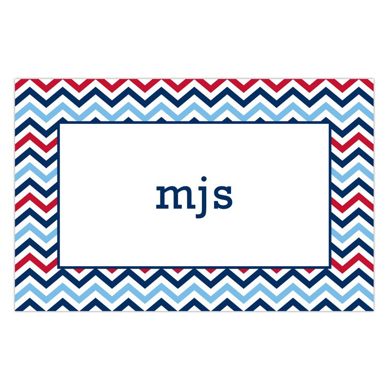 boatman geller chevron blue & red disposable placemats