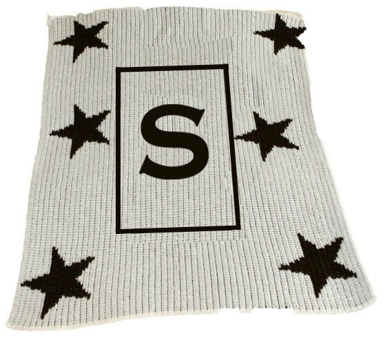 personalized baby blanket with stars and initial