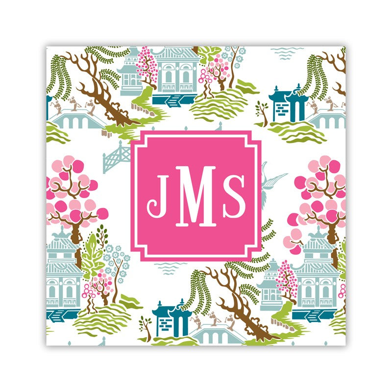 chinoiserie spring coaster square paper coaster set of 50
