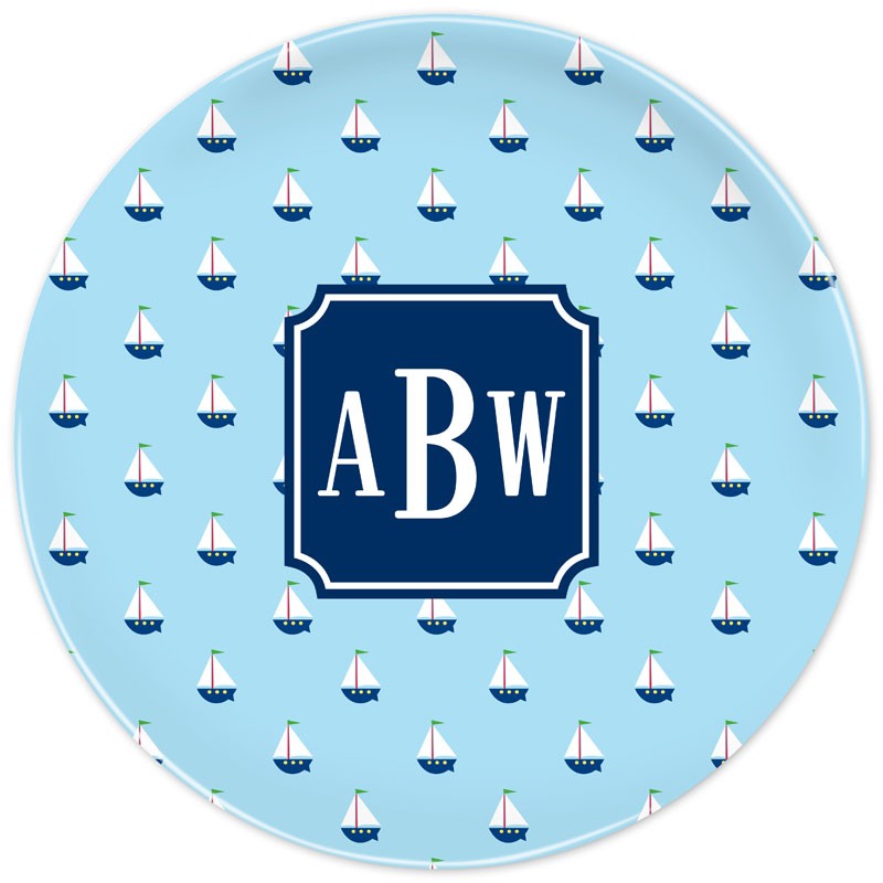 boatman geller little sailboat plate