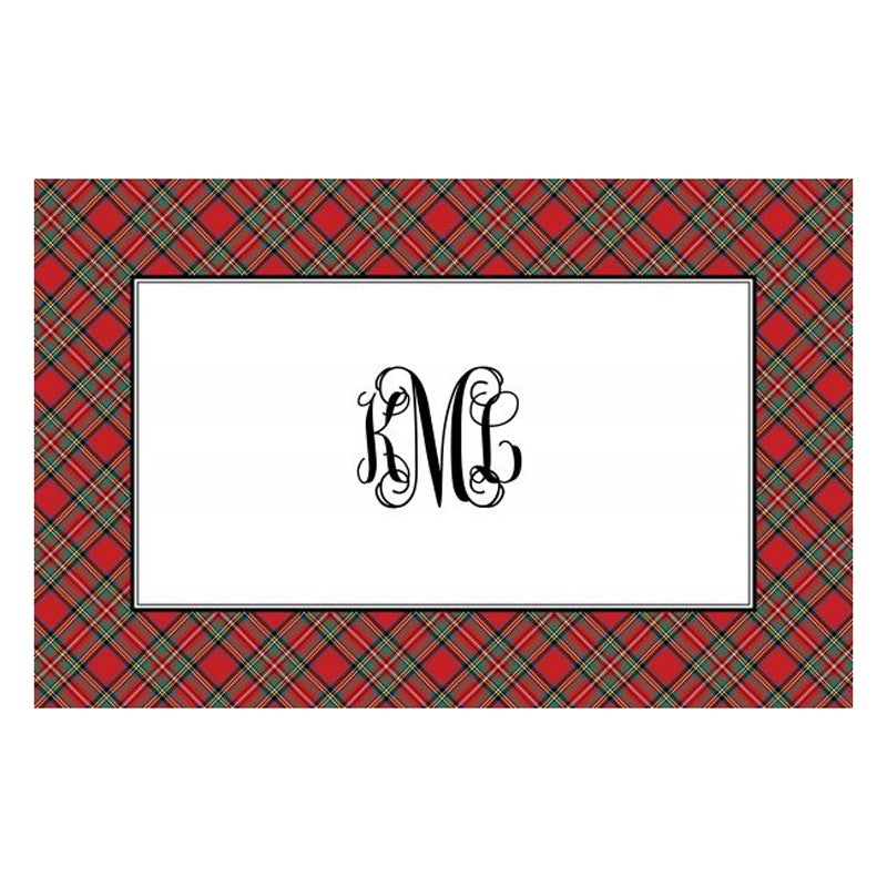 boatman geller plaid red placemat