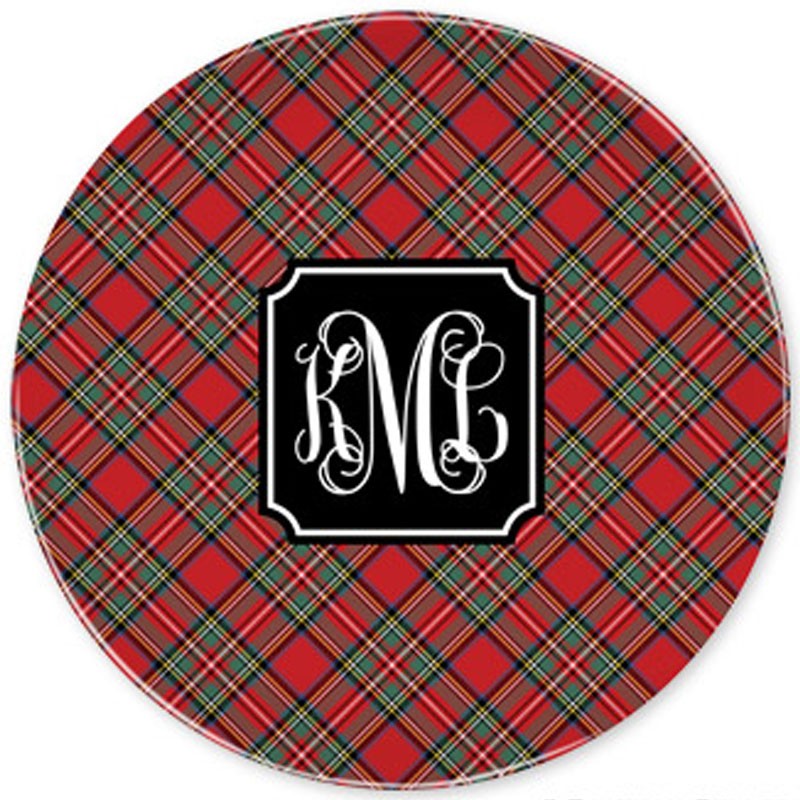 boatman geller plaid red plate