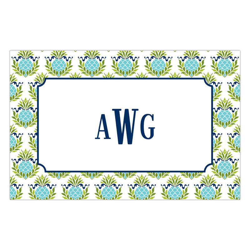 boatman geller pineapple repeat teal placemat