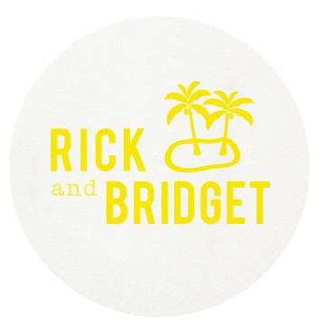 personalized letterpressed coasters palm tree by haute papier