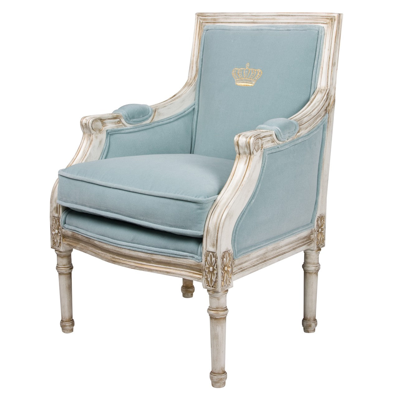 Petit Louis XVI Bergere Chair Versailles Blue