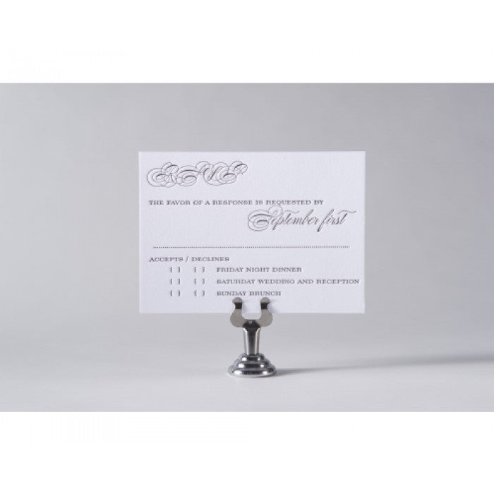 meriel & alex wedding response card