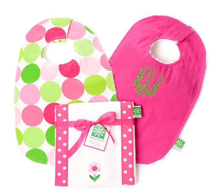 personalized peak island bib gift set