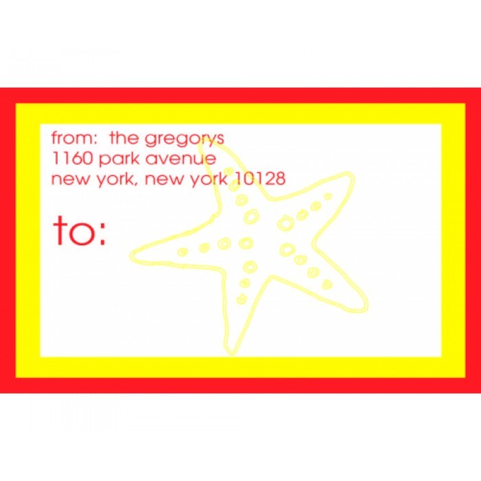 starfish yellow mailing stickers
