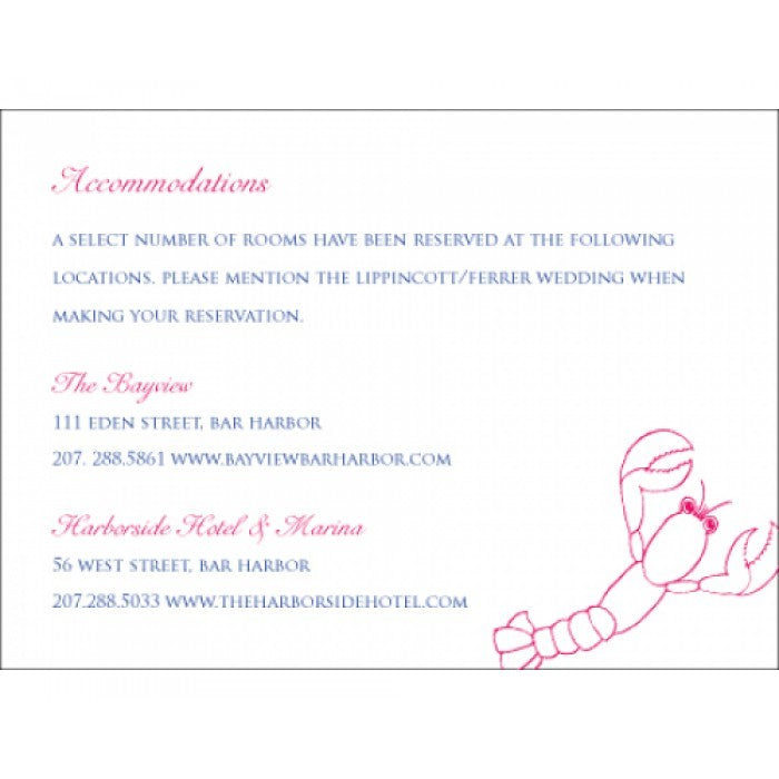 sophie & andrew accommodations card
