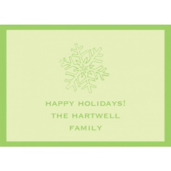 green snowflake holiday gift enclosures