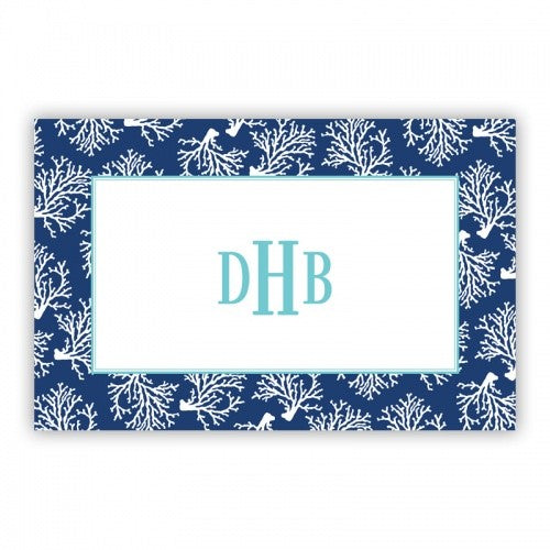 Coral Repeat Navy Disposable Placemat