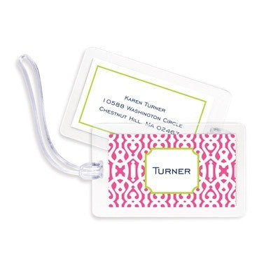boatman geller cameron raspberry bag tags