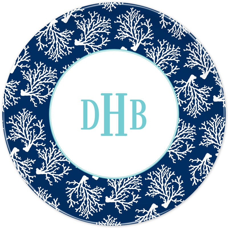 boatman geller coral repeat navy plate
