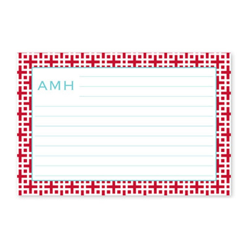 boatman geller greek key navy recipe card