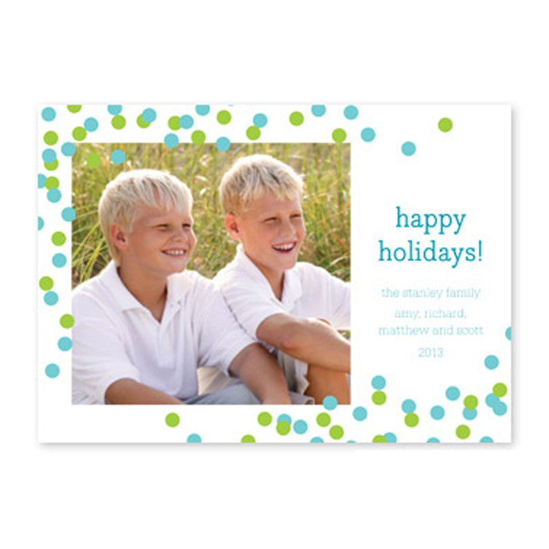 boatman geller confetti teal & green photocard