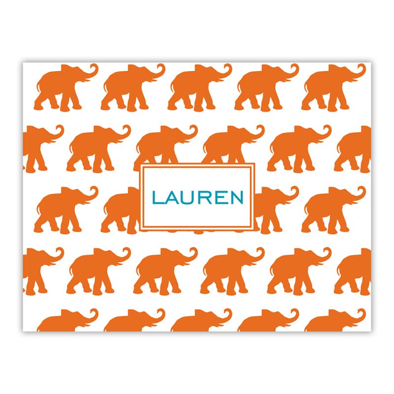 boatman geller elephants orange foldover notes