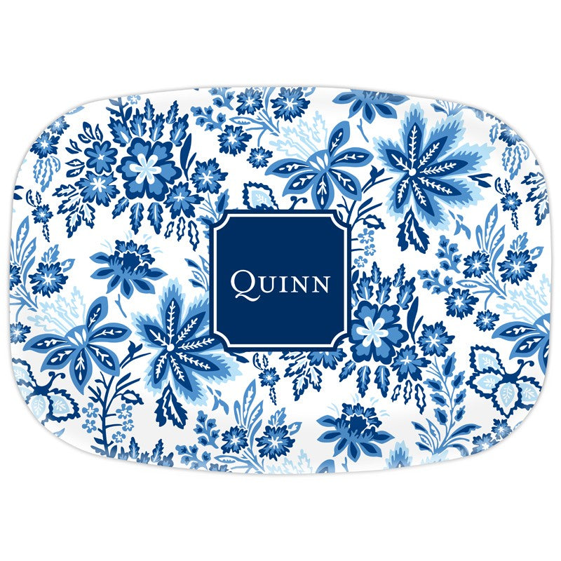 boatman geller classic floral blue platter