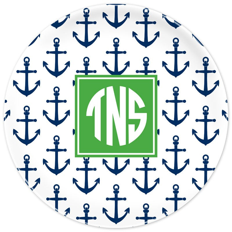 boatman geller anchors navy plate