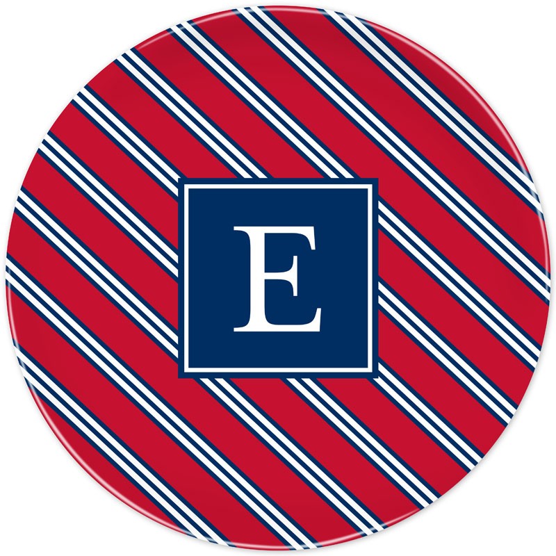 boatman geller repp tie red & navy plate