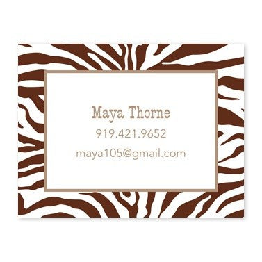 boatman geller zebra chocolate calling card
