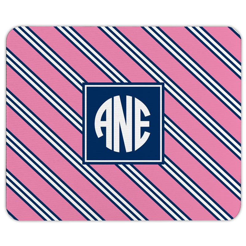boatman geller repp tie pink & navy mouse pad