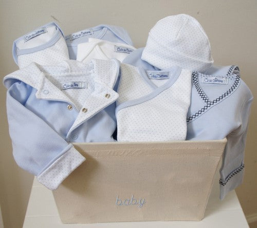 little boy blue layette gift basket
