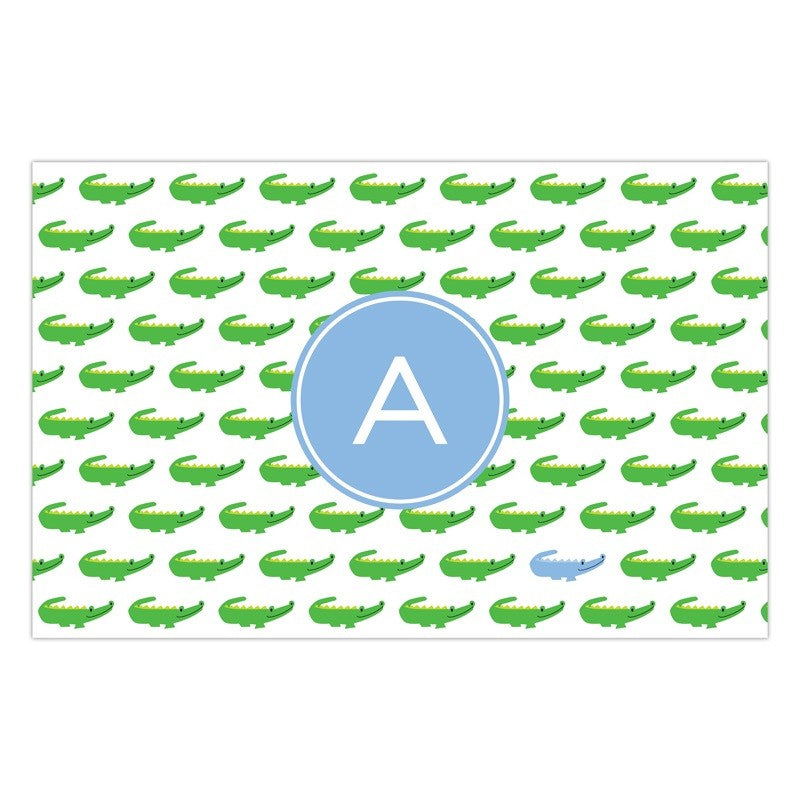 boatman geller alligator repeat blue disposable placemats