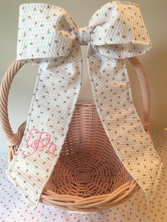 monogrammed easter basket bow