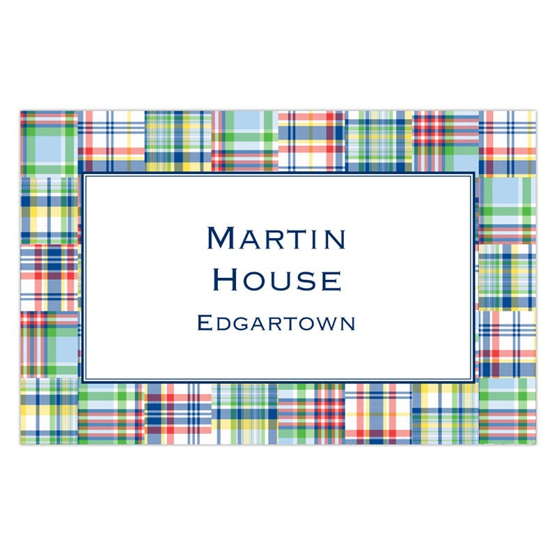 boatman geller madras patch blue disposable placemats