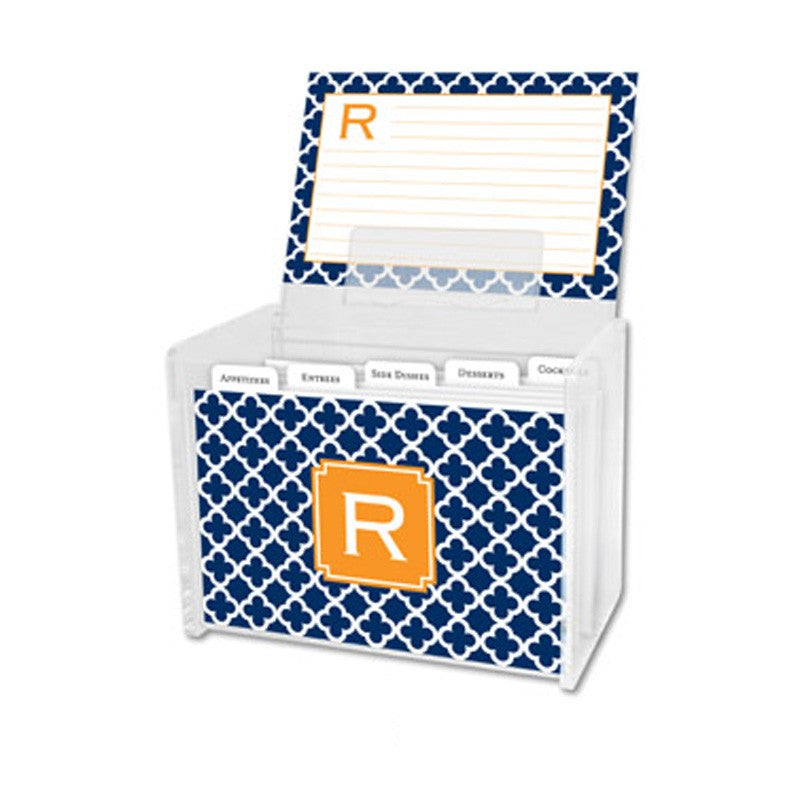 boatman geller bristol tile navy recipe box