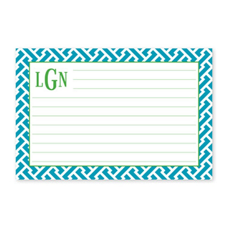 boatman geller greek key navy recipe card