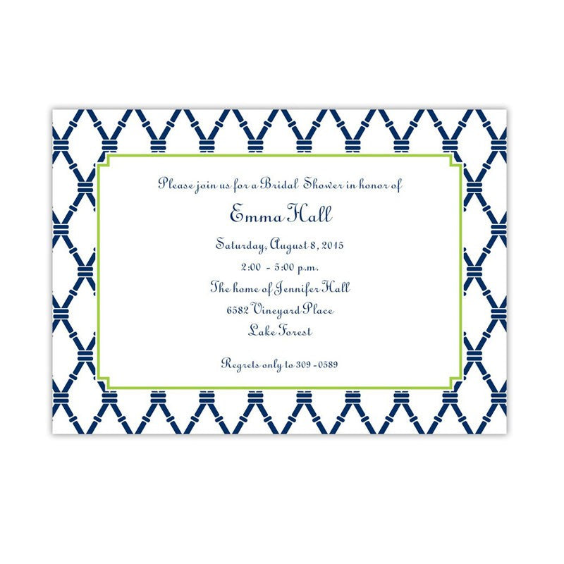 boatman geller bamboo navy & green large flat notecard