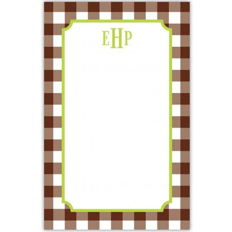boatman geller classic check chocolate notepad