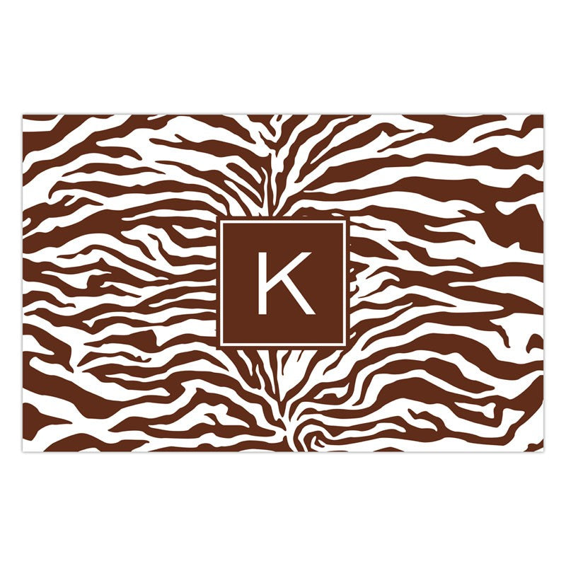 boatman geller zebra chocolate placemat