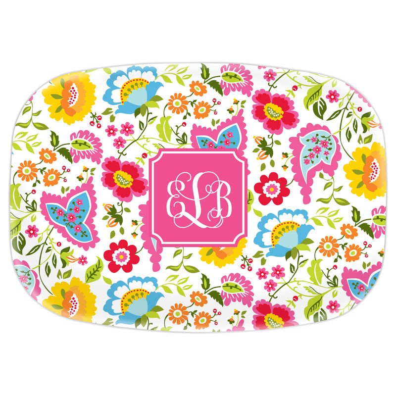 boatman geller bright floral platters