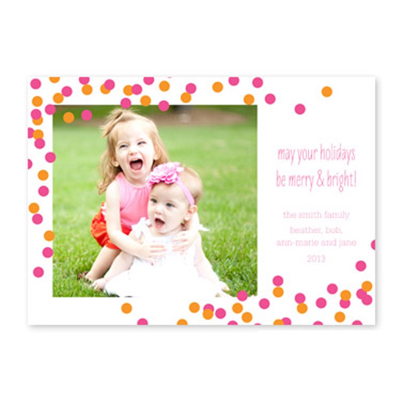 boatman geller confetti pink & orange photocard