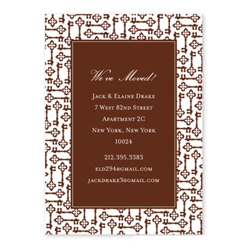 boatman geller keys chocolate large flat notecard