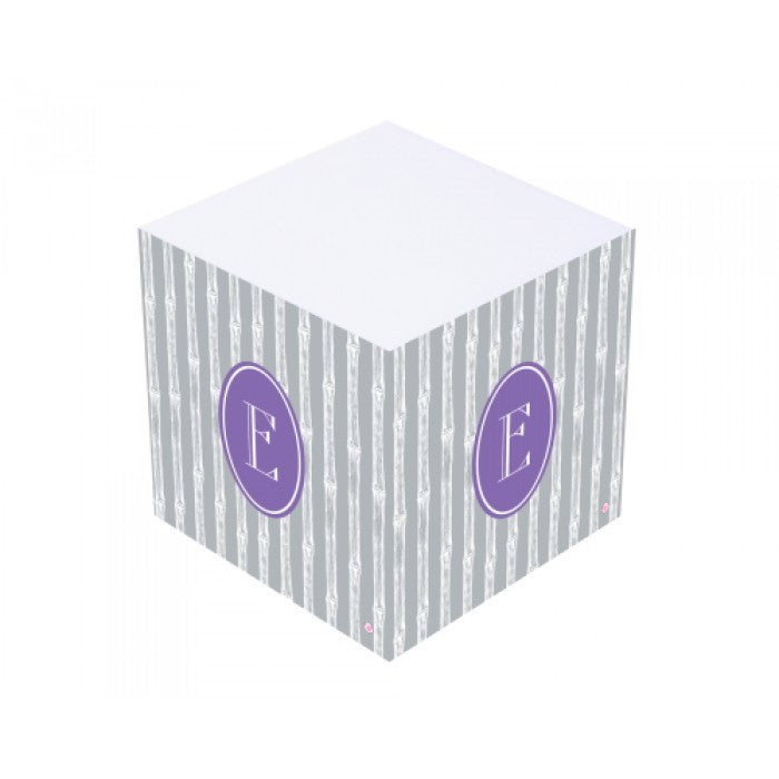 silver bamboo sticky note cube