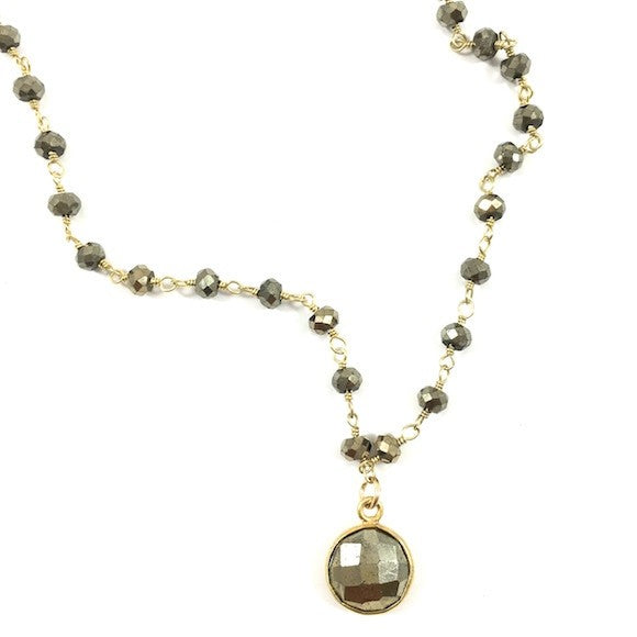 Pyrite Heather Choker Necklace