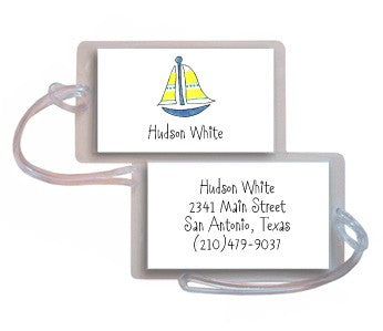 personalized luggage tags  sailboat tag