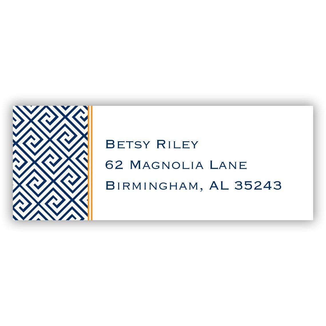 boatman geller greek key navy address labels