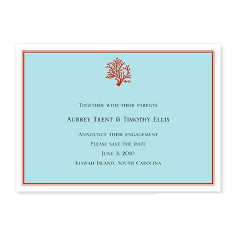 boatman geller coral flat stationery/announcement