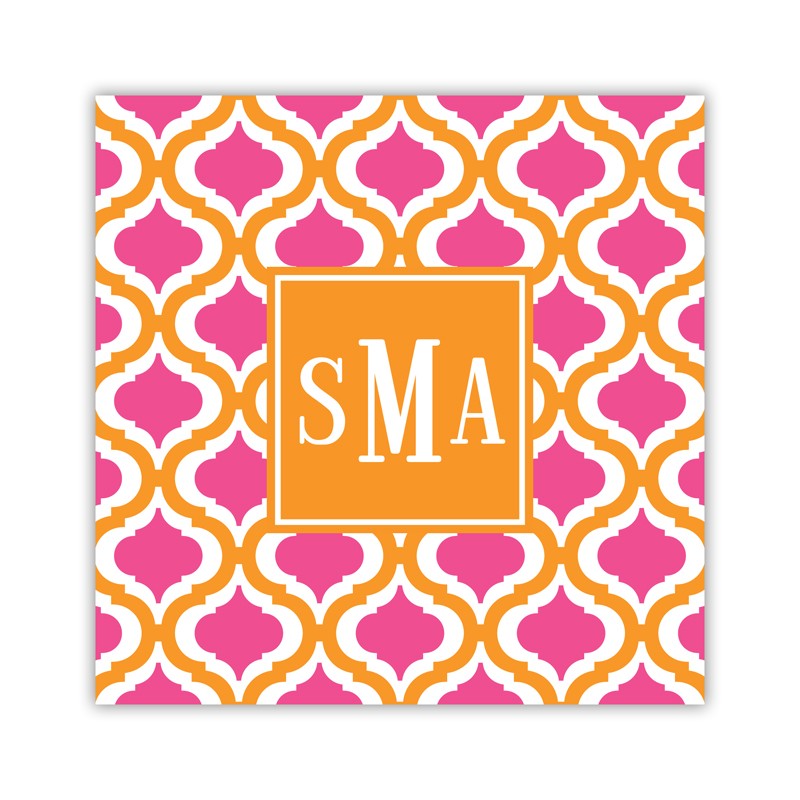kate tangerine & raspberry square paper coaster set of 50