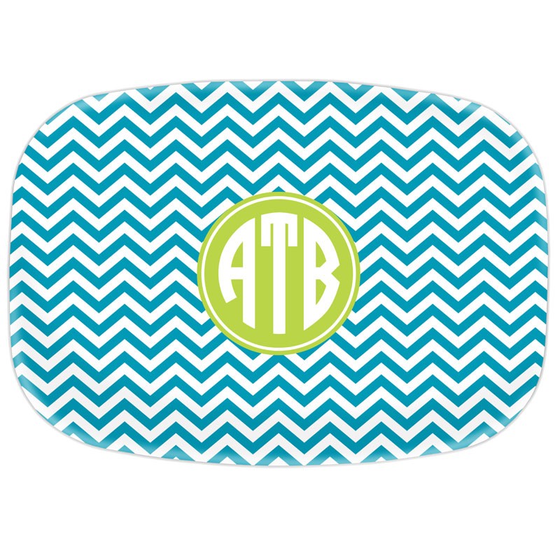 boatman geller chevron turquoise platters