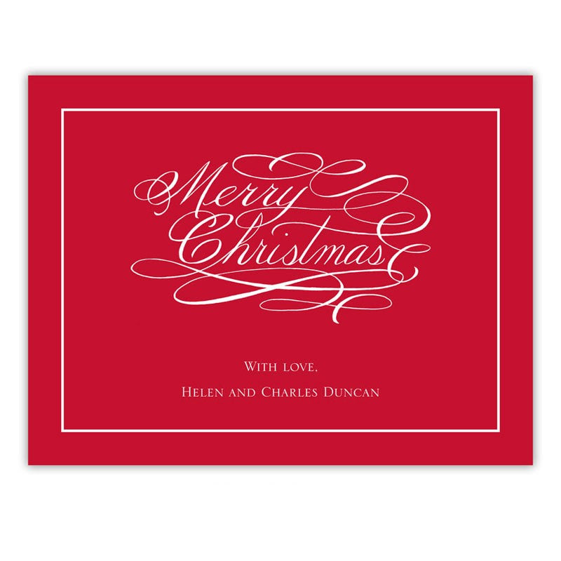 boatman geller merry christmas script small flat photocard