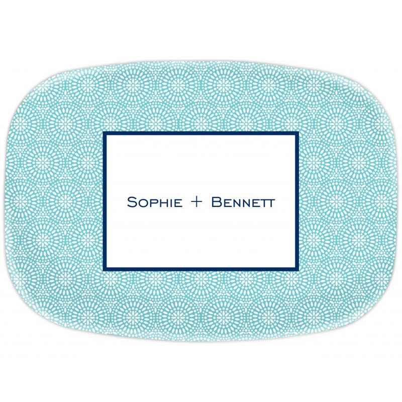 boatman geller bursts teal platter platters