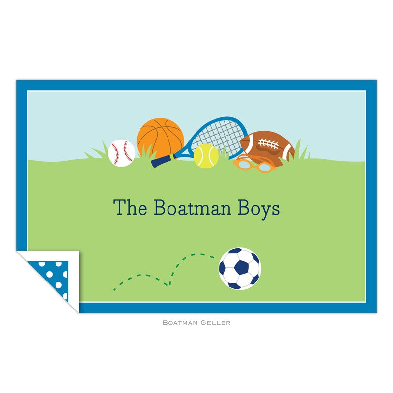 boatman geller sports boy placemat